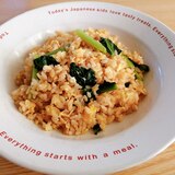 小松菜と卵のソース炒飯